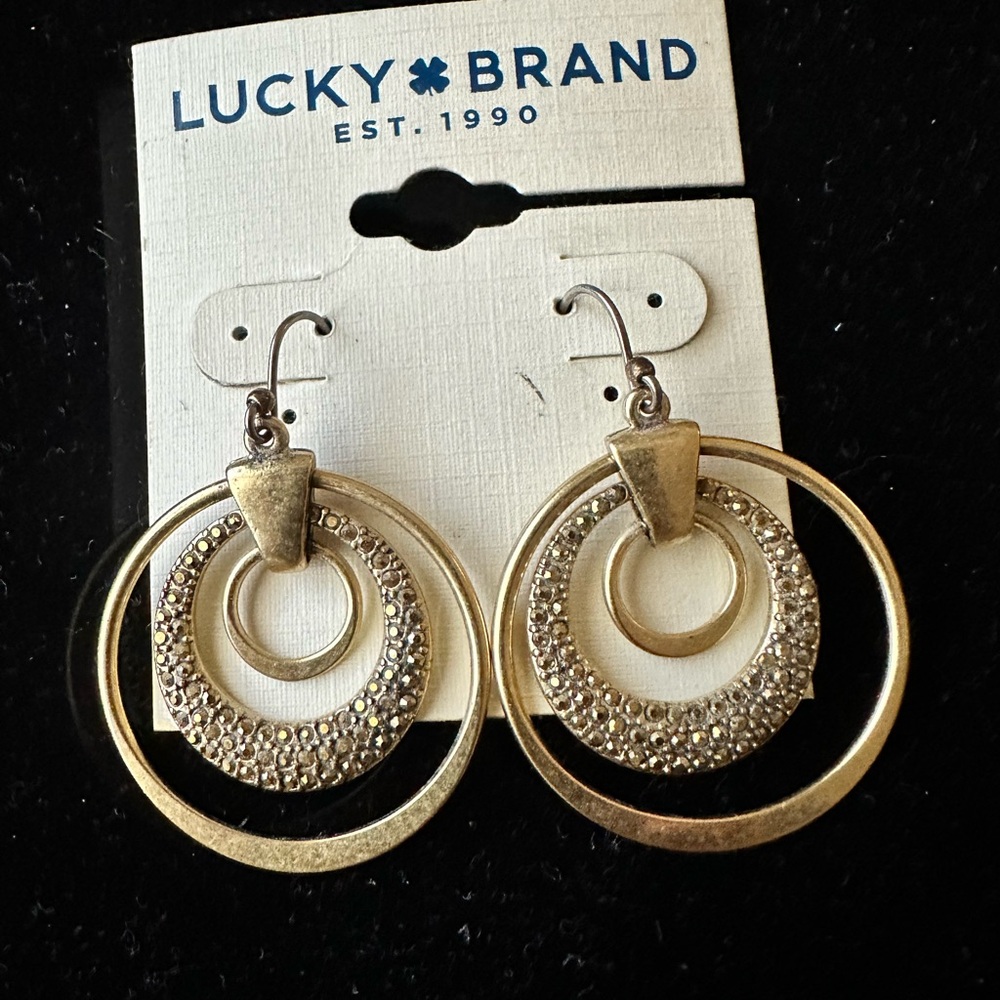Lucky Brand Gold-Tone Circle Earrings